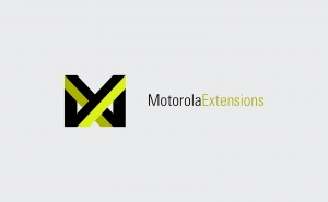 Motorola Extensions logo design lockup