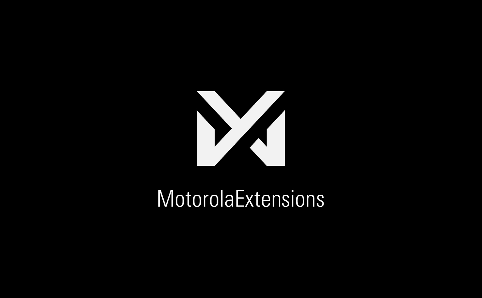 Motorola Extensions logo design black and white