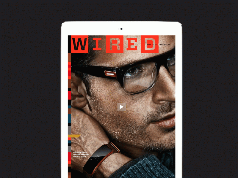 Wired Heads up Cover with smart watch illustration and design on ipad