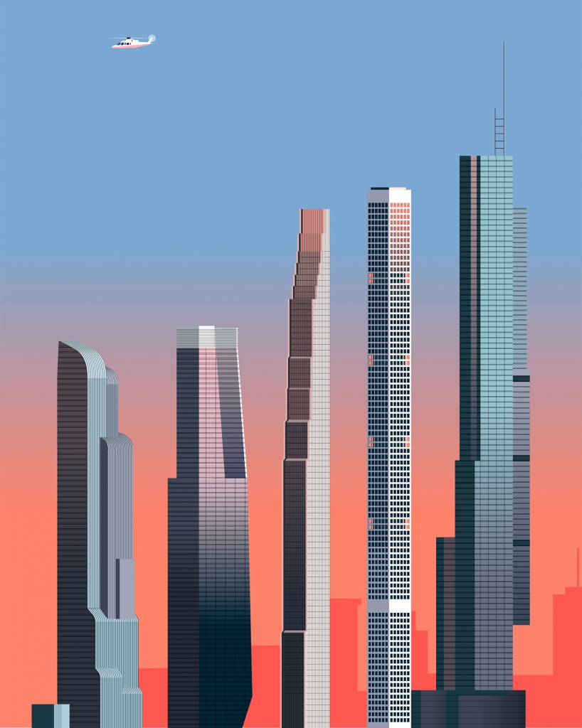New York skyscraper vector illustration for Wired