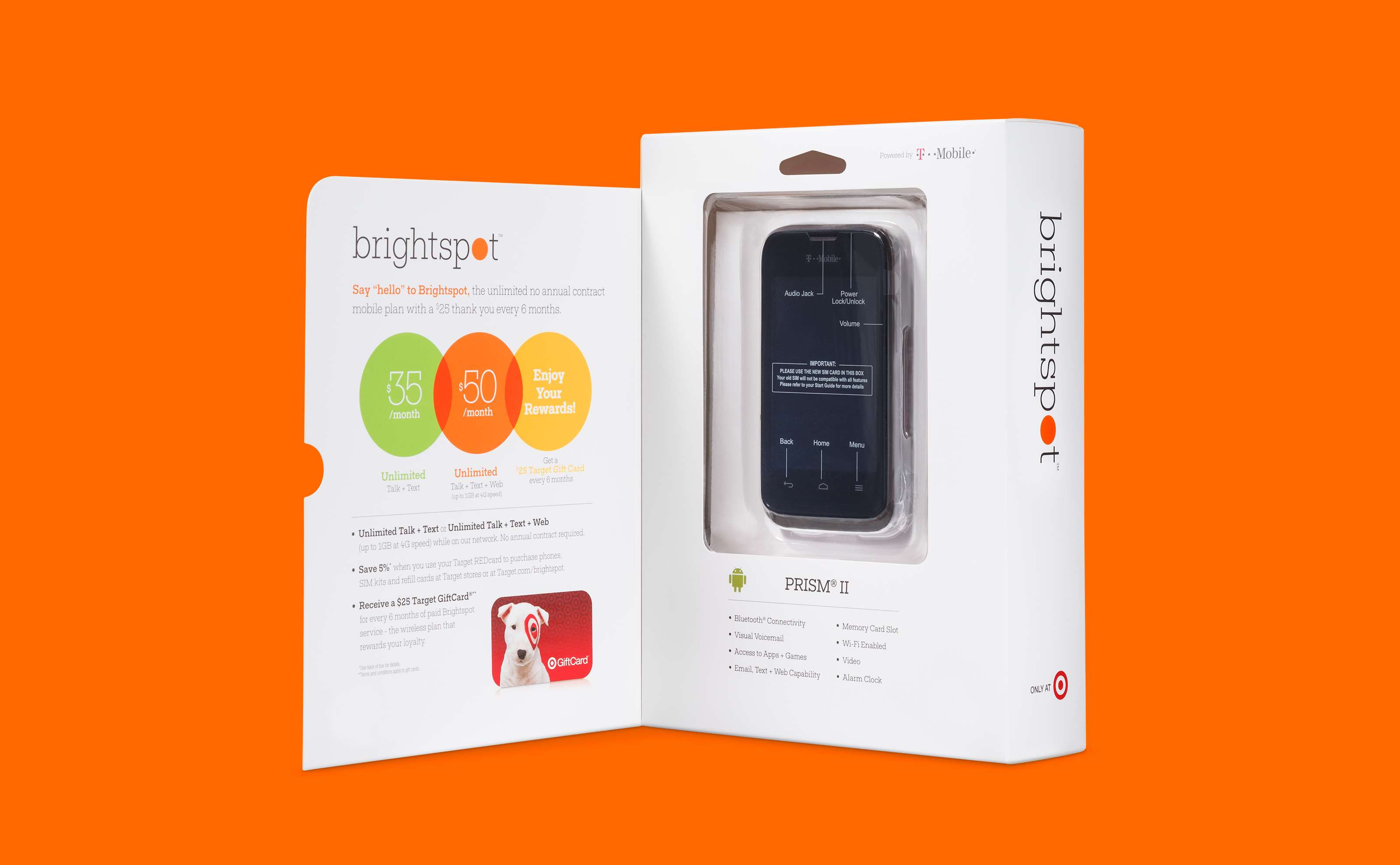 Brightspot for Target phone interior packaging design